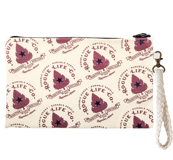 Vintage Heritage Tree Zipper Pouch Wristlet