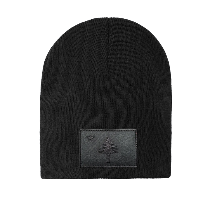 ME Flag Black Patch Knit Skull Beanie