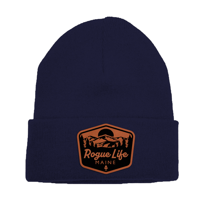 Rogue Life Mountains Leather Patch Fleece-Lined Knit Beanie