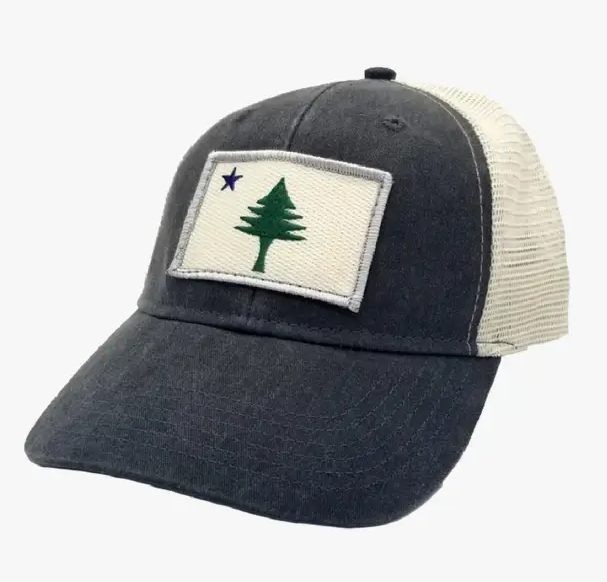 Maine Flag Denim Trucker Hat SHOP ROGUE WEAR - product.metafields.shopify.color-pattern Hats