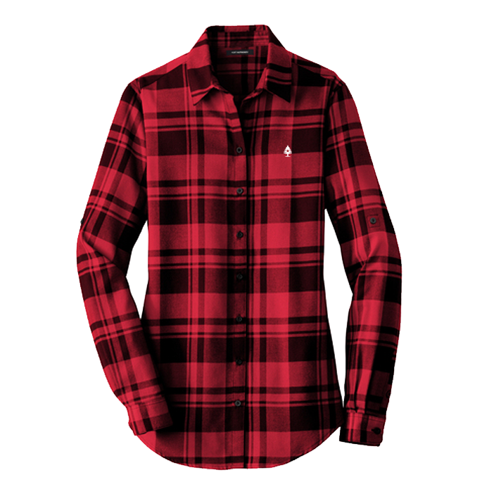 Women's Plaid Flannel Shirt Red