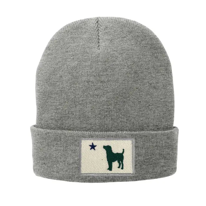 Maine Flag Dog Patch Fleece-Lined Knit Beanie