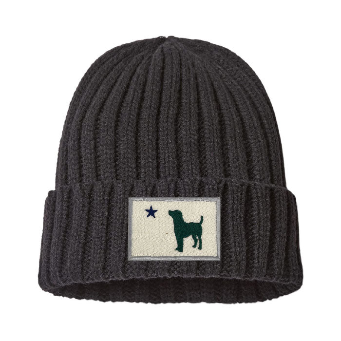 Maine Flag Dog Patch Knit Cuffed Beanie