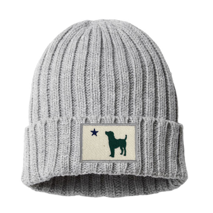Maine Flag Dog Patch Knit Cuffed Beanie