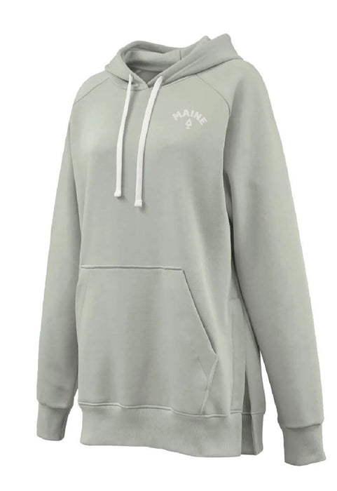 Sage hoodie with a brand logo on a white background