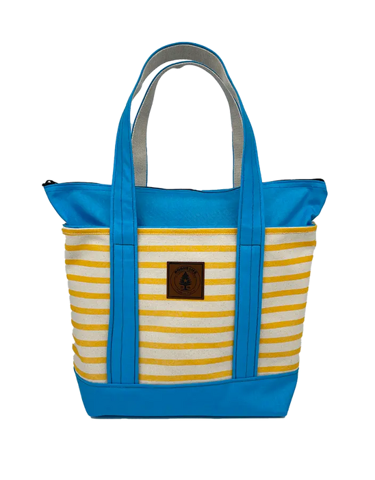 Rogue's Striped Medium Tote Bag SHOP ROGUE WEAR Bags Yellow-Turquoise