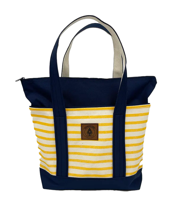 Rogue's Striped Medium Tote Bag SHOP ROGUE WEAR Bags Yellow-Navy